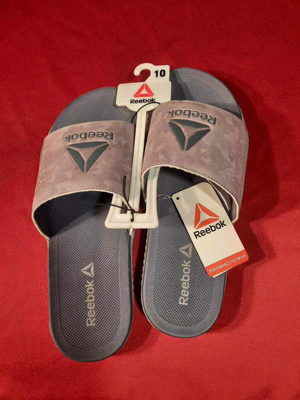 Reebok Men’s Gray Slide Sandals - Comfortable Casual Slides Pervade Slide